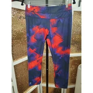 Athleta Leggings Medium Electro Sonar Retro Capri Cropped Yoga Gym Train Running